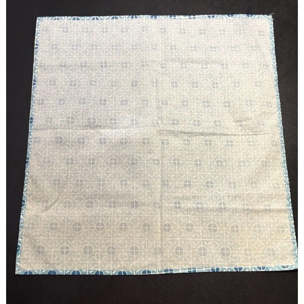 Retro Indigo Blue Cloth Medallion Napkins Set of 4 Coastal Nautical Beach 18”